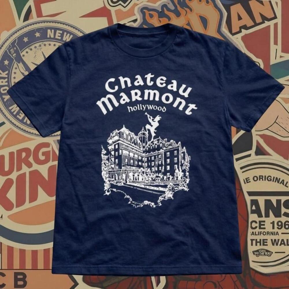 Chateau Marmont Navy Blue Cotton T Shirt